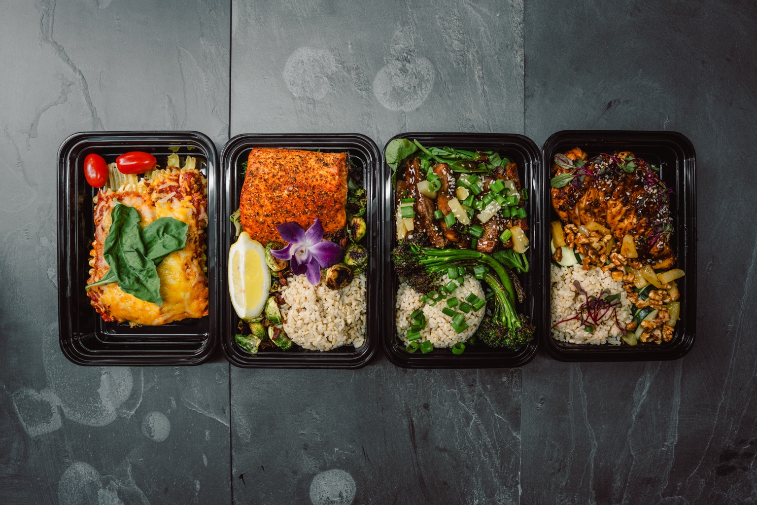 Four prepared Meal Prep Company meals
